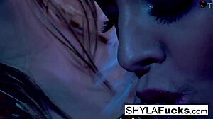 Obey my commands, busty Nikka, Shyla Stylez demands in erotic girl-on-girl sex.