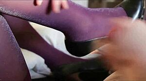 Nylonxtreme Update 28 Hints At Sensual Moments With Cum On Shiny Nylon Lurex Pantyhose