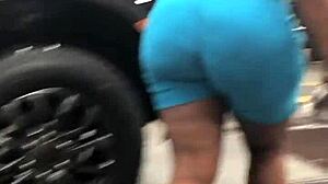 Ebony Thick Booty Walking Candid