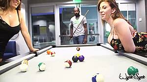 Oh Sara Jay, ride that big cock in cowgirl while talking dirty in interracial sex with your big tits bouncing.