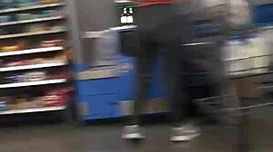 Blonde milf shows off nice ass in tight spandex for intense tease