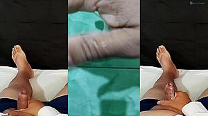 nerdy guy gets aroused thinking of ex girlfriend leading to solo masturbation orgasm with cum on hand in see through compilation