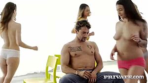 gorgeous girls share a stallion in gangbang. they deepthroat and get facial cumshots uh in orgy.