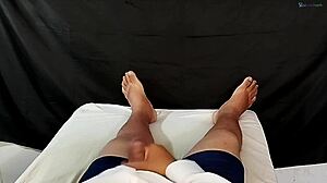 nerdy guy gets aroused thinking of ex girlfriend leading to solo masturbation orgasm with cum on hand in see through compilation