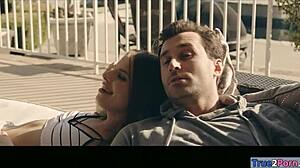 Popstar takes deepthroat face fucking from monster cock in interracial threesome