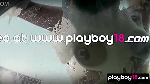 Asian Teen Jade Luv and Blonde Brunette BFFs Slip Out of Tiny Bikinis. Petite Czech European Girls Show Skinny Bodies and Small Tits.