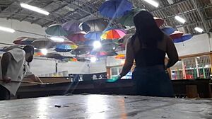 Amateur latina pornstar gets fucked doggystyle in car after pool game!