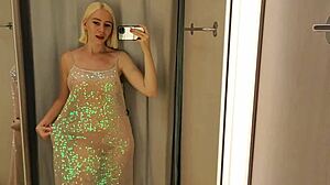 Risky Masturbation In Fitting Room With Public Dildo Fucking And Hidden Cam Spying