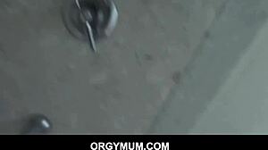 Stepson catches his stepmom in the bathroom for a quick session. They go doggystyle after she's blackmailed into the steamy encounter.