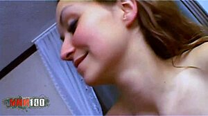 Krystal Wallas French beurette babe deepthroats and fucks roughly on remastered sofa