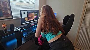 i took my virginity from redhead stepmom with big natural tits in pov blowjob, cowgirl riding, and cum on tits after dirty doggystyle