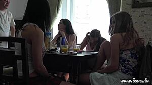 Elegant lingerie and chic miniskirts in cute model interview