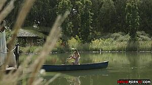 the cute girlfriend slipped into lingerie to tease with her small tits and wet pussy in an erotic romantic moment