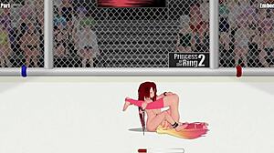 プリンセスオブザリング２　パリvsエンバー in that intense catfight wrestling match with lesbian princess vibes 😏