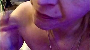 Watch this blonde goddess show off her amazing blowjob skills up close