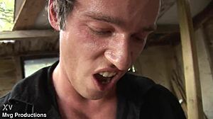 young european girl experiences double penetration in outdoor mmf group with two huge cocks leading to cumshot