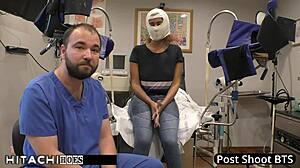 Freshman Taylor Ortega undergoes mandatory Hitachi orgasm from Doctor Tampa in hospital. She moans during the gaping anal fingering.