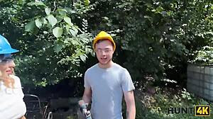 Sexy Fanta Sie Fucks With Old Hunter For Her Annual Salary In Public. Blonde big tits european caught cheating cuckold outdoor pov sex.