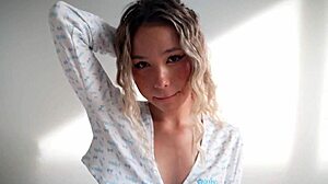 I love this pov session with a hot modest blonde showing her tight pussy and small tits in squirting orgasm.