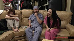 bratty orphans cheerleading physical gets wild with blaire celeste in backstage nurse fetish tickling feet gloves
