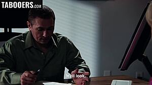 Teen student slut sucks and fucks teacher doggystyle on desk