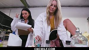 Milf scientists get freeused roughly in lab by group!