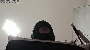 This tied-up blindfolded ballgagged milf gets fucked hard in mouth pussy and ass