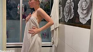 Watch My Ex-Wife Prep Her Narrow Ass And Shaved Pussy For A Hot European Sex Date!