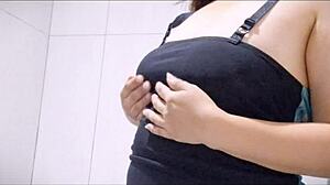 big tits masturbating solo with wet pussy