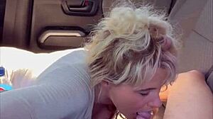 Real hooker with blonde hair gives BBBJ. She gets bent over, fucked bareback from behind, and takes load on ass.