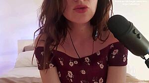 German teen gives dirty talk instructions to lick her pussy in close-up submissive roleplay