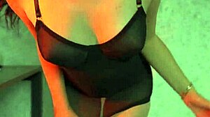 Hottest Lingerie Try On Haul With Brunette Amateur Dancing Naked In Stockings