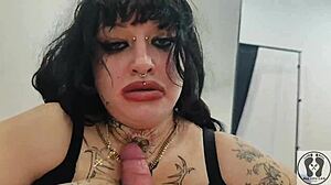 old chubby cougar lady lynn craves that bbc. she blows and fucks the monster cock in interracial curvy action.