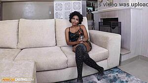 Big tits ebony rides huge producer cock after fake modeling casting interview