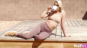 horny euro blonde babe reunites with husband for deepthroat blowjob and doggystyle fucking