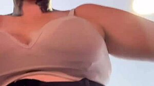 Influencer Famosa Trains in Sports Bra at Gym While Guys Stare at Her Wet Legs and Soaked Pussy