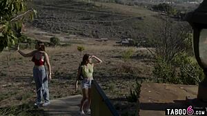 Stepsisters Sneak into Celebrity Home for Private Tour! They Get Fucked Hard in Wild Threesome Action!