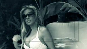 Outdoors In Sun Aubrey Adams Rubs Herself And Fucks Too