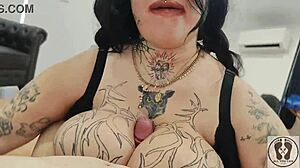 old chubby cougar lady lynn craves that bbc. she blows and fucks the monster cock in interracial curvy action.