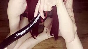 Just casually showing off my cute new black dildo friend in this homemade solo episode 4