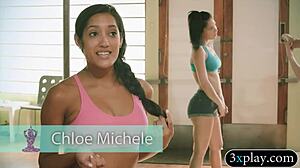 i watched the trainer guide those sexy blonde and brunette babes through a naked yoga session full of softcore poses