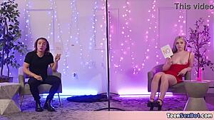 Blonde Teen Dating Show Turns Into Horny Blowjob Doggystyle Fucking Game