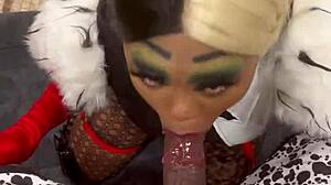 CRUELLA COSPLAY SLUT TAKES BBC DEEPTHROAT BLOWJOB, RIDES BAREBACK IN DOGGYSTYLE FOR BRUTAL CREAMPIE IN WET PUSSY POV SEX TAPE