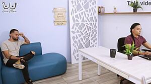 I have an affair with my boss but his investor tempts me so we hook up while he works.