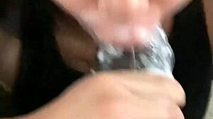 Sloppy asian slut gawks that big black cock! She deepthroats and swallows cumshot thoroughly!