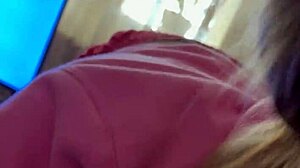 Hoodie Cumshot With Blonde Babe Blowjob