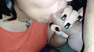 Latina babe in lingerie gets big cock massage outdoors. She rides cowgirl until creampie facial in homemade POV sex.