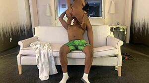 mochamenage's ebony milf wife bends over for hardcore doggystyle SQUIRTING on homemade monster cock.