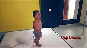 Paty Bumbum married famous Brazilian dwarf Ze Pequeno, then on honeymoon he wrecked my ass but made me cum hard.