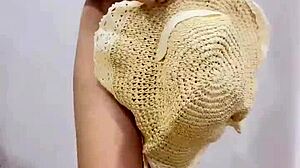 I unbox myself as Asian teen with tight hairy pussy in close up bedroom view